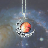 Moon Necklace Silver Color