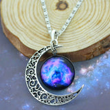 Moon Necklace Silver Color