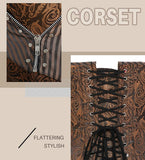 Brown Sexy Corsets and Bustiers Steampunk Gothic