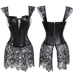 Faux Leather Corset Burlesque Slimming Sheath Top