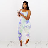 Tie Dye Print Bodycon Jumpsuit