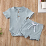 Baby Girl Ruffled Solid Color Sleeveless Backless Romper