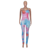 Tie Dye Print Bodycon Jumpsuit