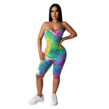 Tie Dye Print Bodycon Jumpsuit