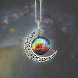 Moon Necklace Silver Color