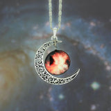 Moon Necklace Silver Color