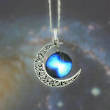 Moon Necklace Silver Color