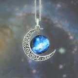 Moon Necklace Silver Color