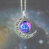 Moon Necklace Silver Color