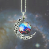 Moon Necklace Silver Color