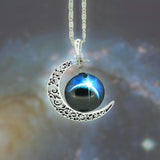 Moon Necklace Silver Color