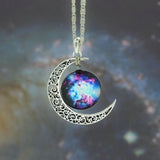 Moon Necklace Silver Color