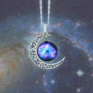 Moon Necklace Silver Color