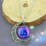 Moon Necklace Silver Color