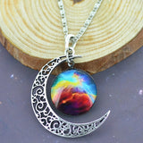 Moon Necklace Silver Color