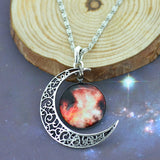 Moon Necklace Silver Color