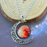 Moon Necklace Silver Color