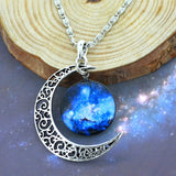 Moon Necklace Silver Color