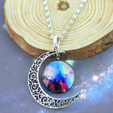 Moon Necklace Silver Color