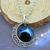 Moon Necklace Silver Color