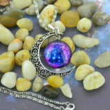 Moon Necklace Silver Color